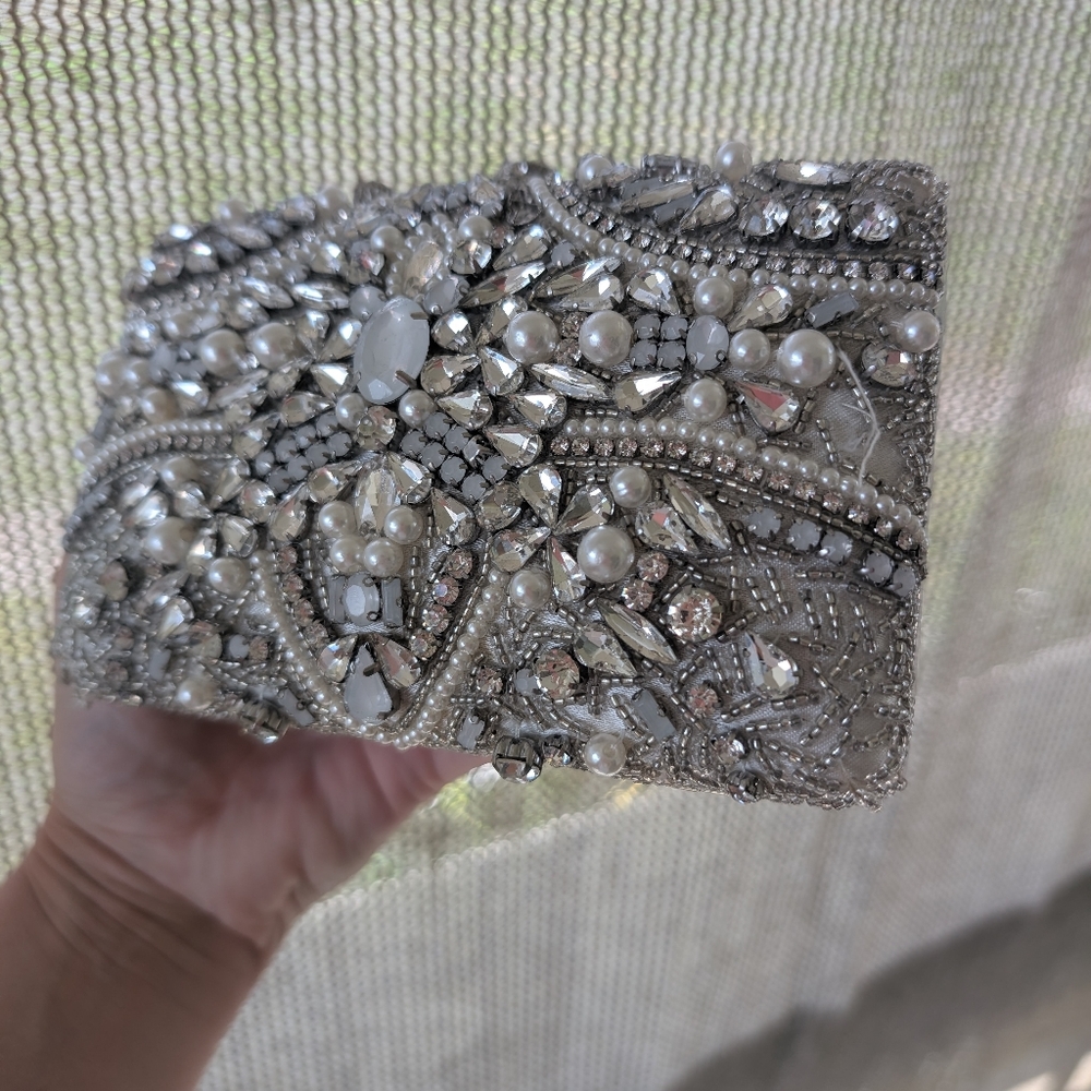 ALDO Silver Chain Embellished Clutch
